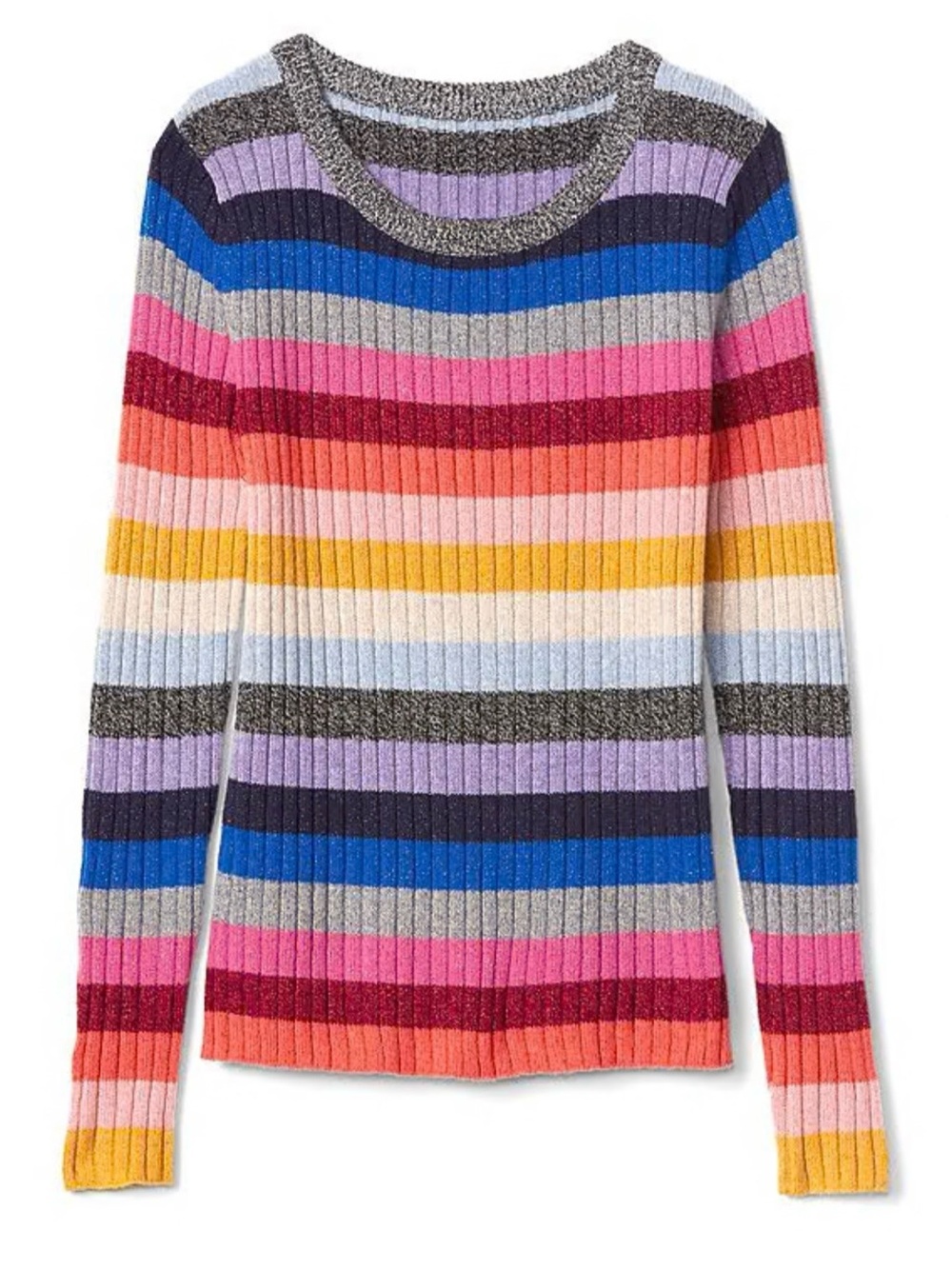 NWOT Crazy stripe shimmer merino wool blend sweater | Gap